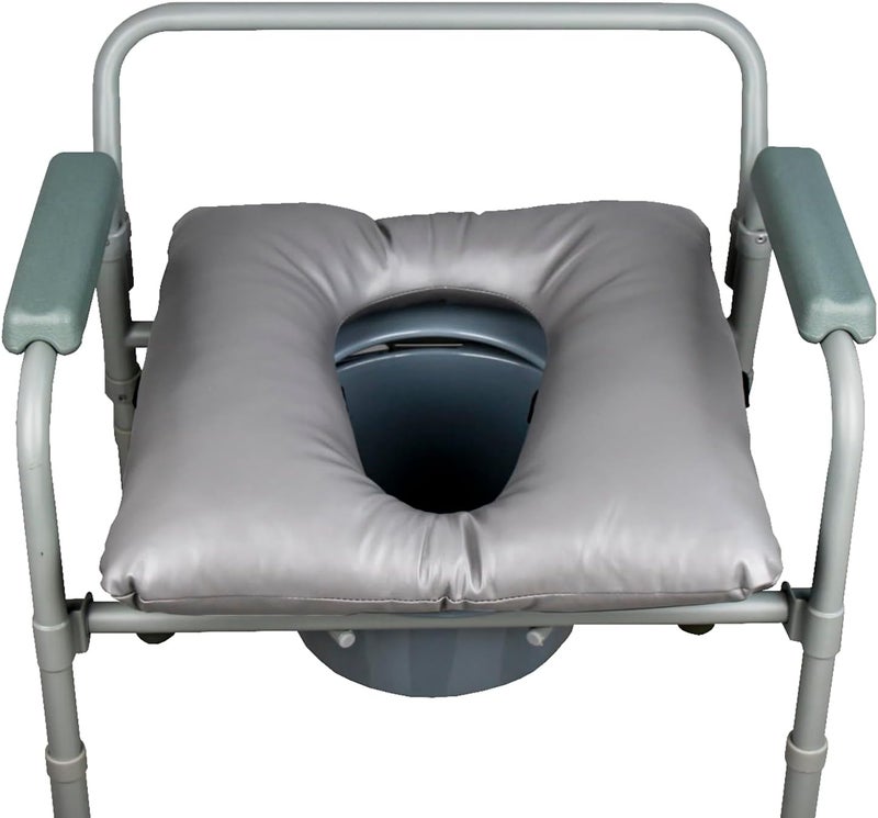 ZXMOBY Bedside Soft Commode seat Cushion, Thick Pad PU Cover with Fixing Straps for Commode Chair, Washable Toilet Seat Cushion Warmer for Elderly Adults - Image 1